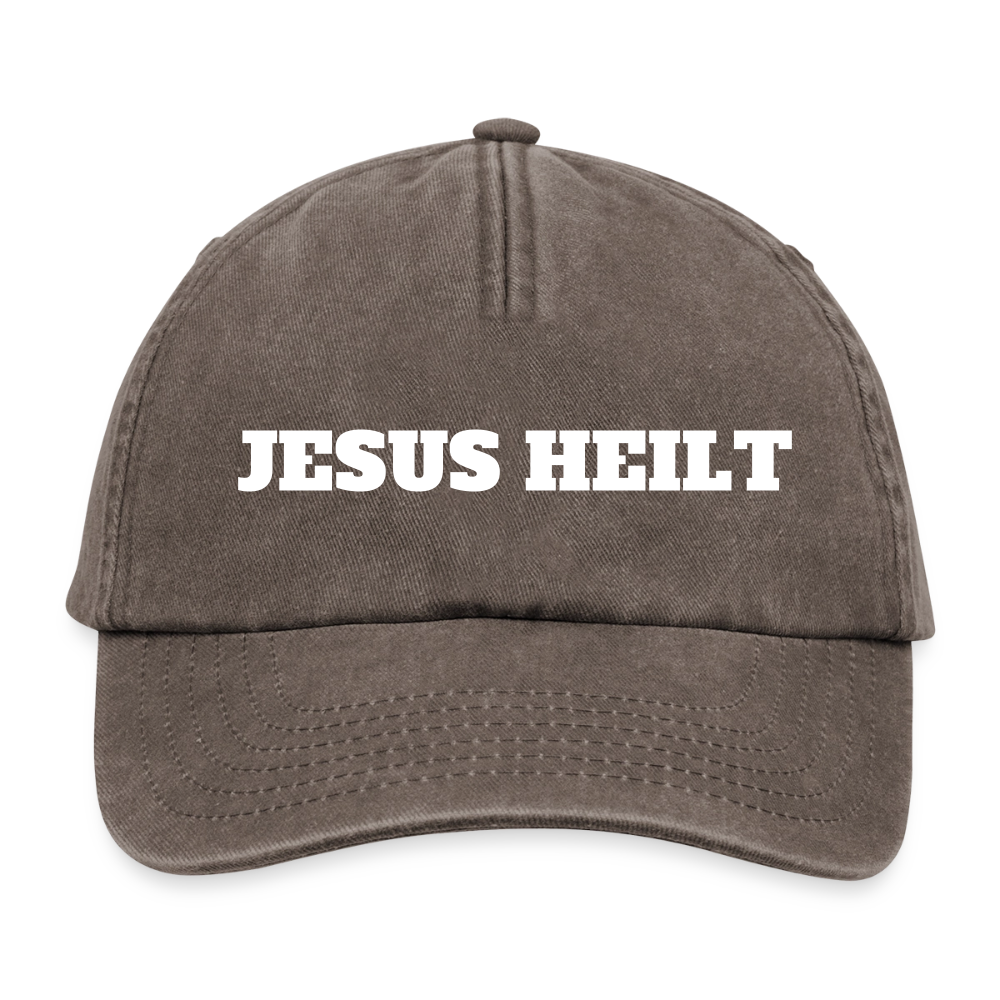 Relaxed Vintage Cap - Jesus Heilt - Vintage Braun