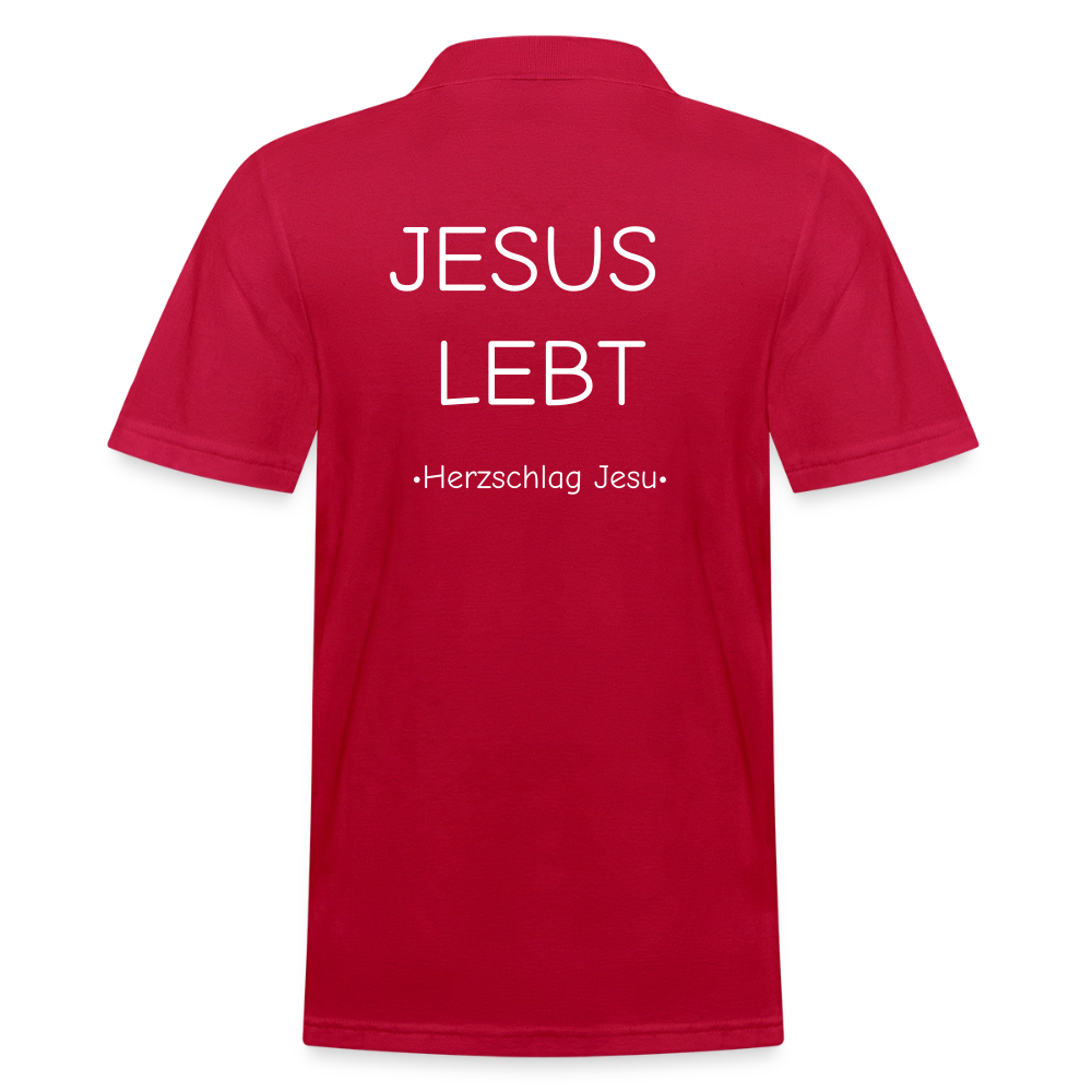 Männer Poloshirt - JESUS LEBT - cherry red
