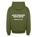 Oversized Heavyweight Kapuzenjacke - Jesus begegnet heute noch - Khaki