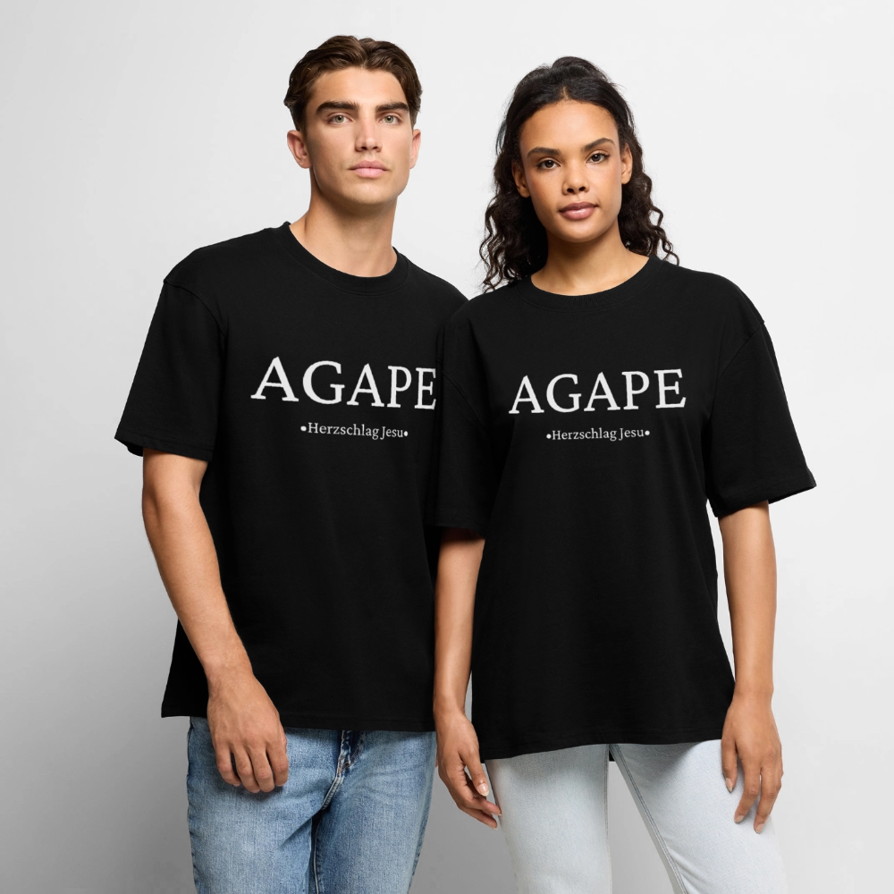 Unisex Premium Oversized Bio T-Shirt - Agape - Schwarz