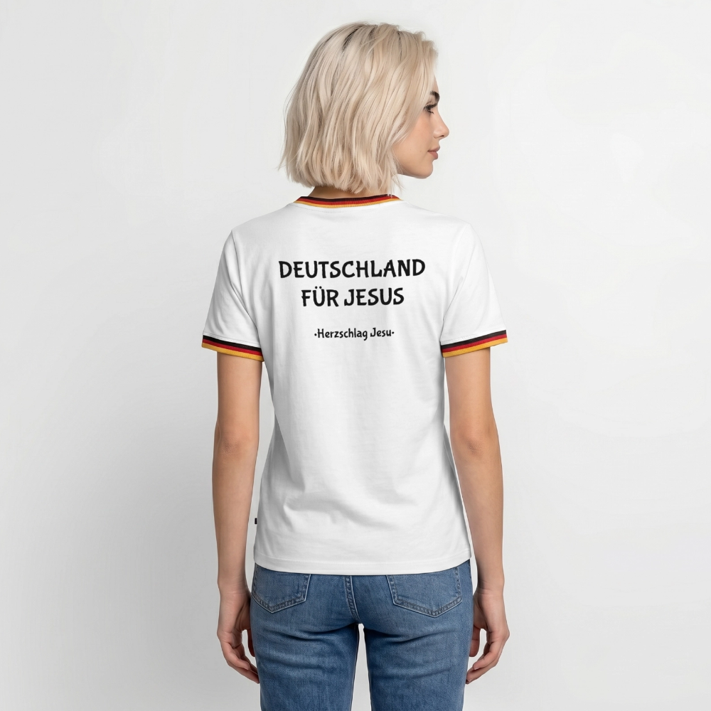 Deutschland T-Shirt - Deutschland für Jesus - Weiß/Dreifarbig