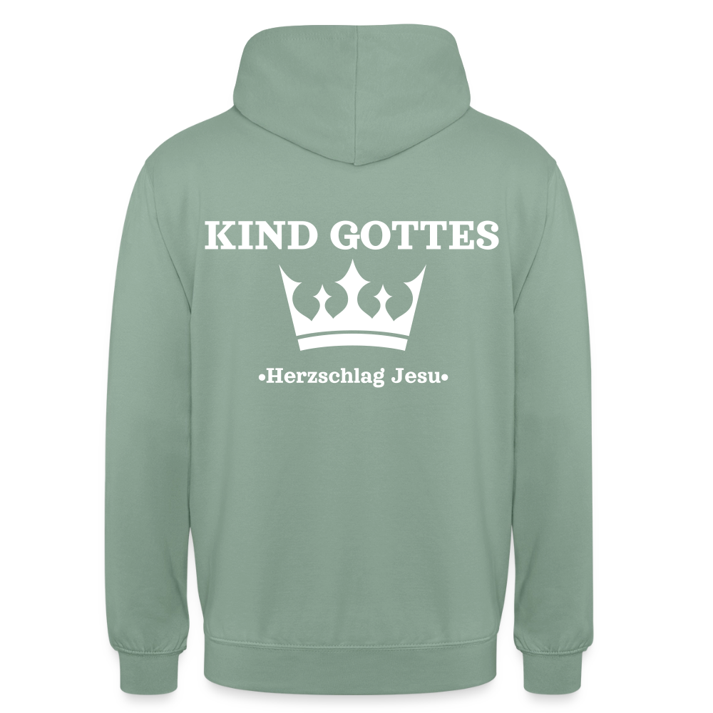 Hoodie - Kind Gottes - mit Krone - Graugrün