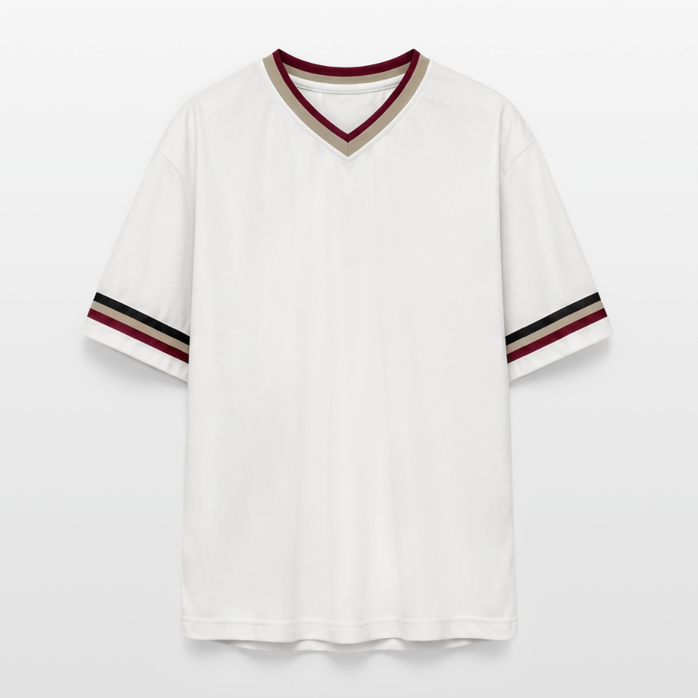Unisex Football Style T-Shirt - Team Jesus - Offwhite/Bordeaux