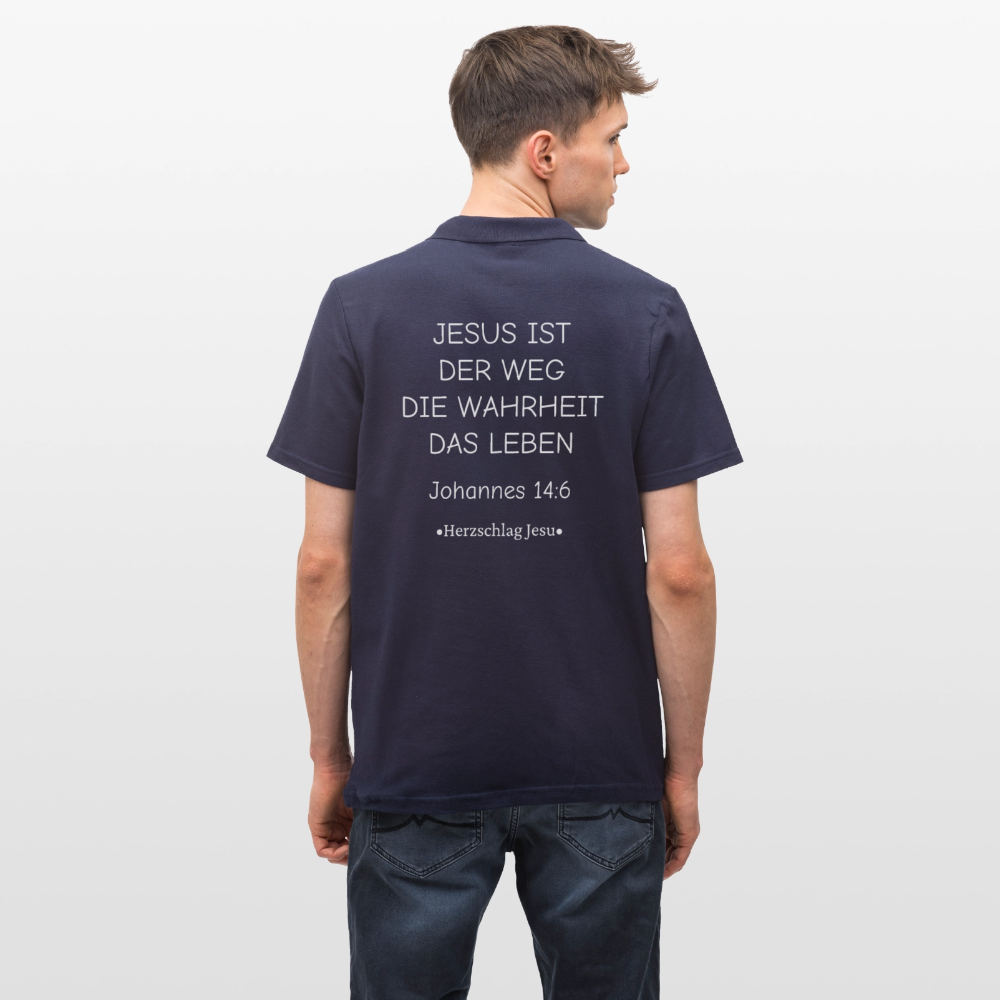 Männer Poloshirt - Johannes 14:6 - Navy