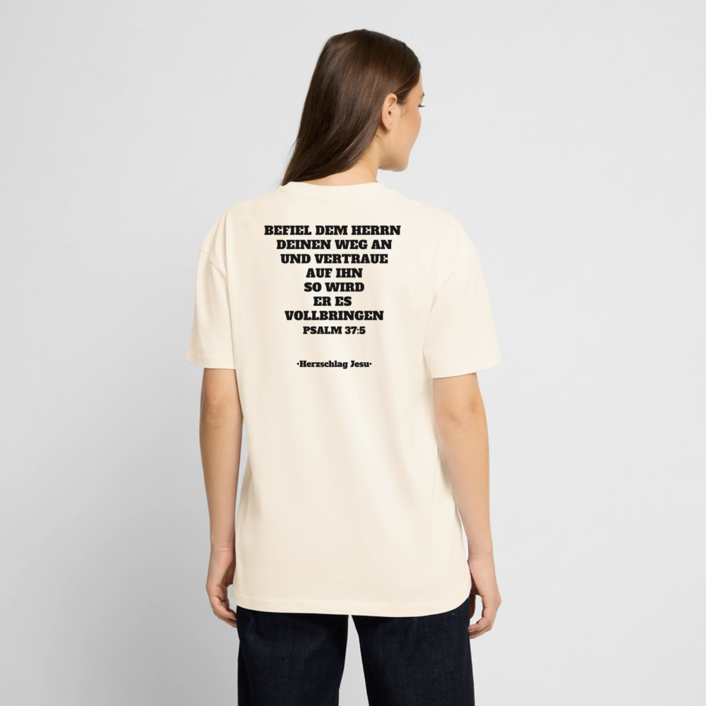 Oversized Heavyweight Unisex T-Shirt - Psalm 37:5 - Creme