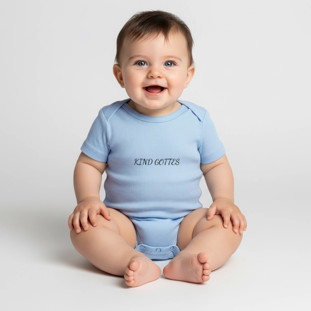 Baby Bio-Kurzarm-Body - KIND GOTTES - Hellblau