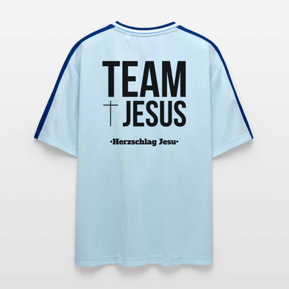 Football Style T-Shirt - Team Jesus - Hellblau/Dunkelblau