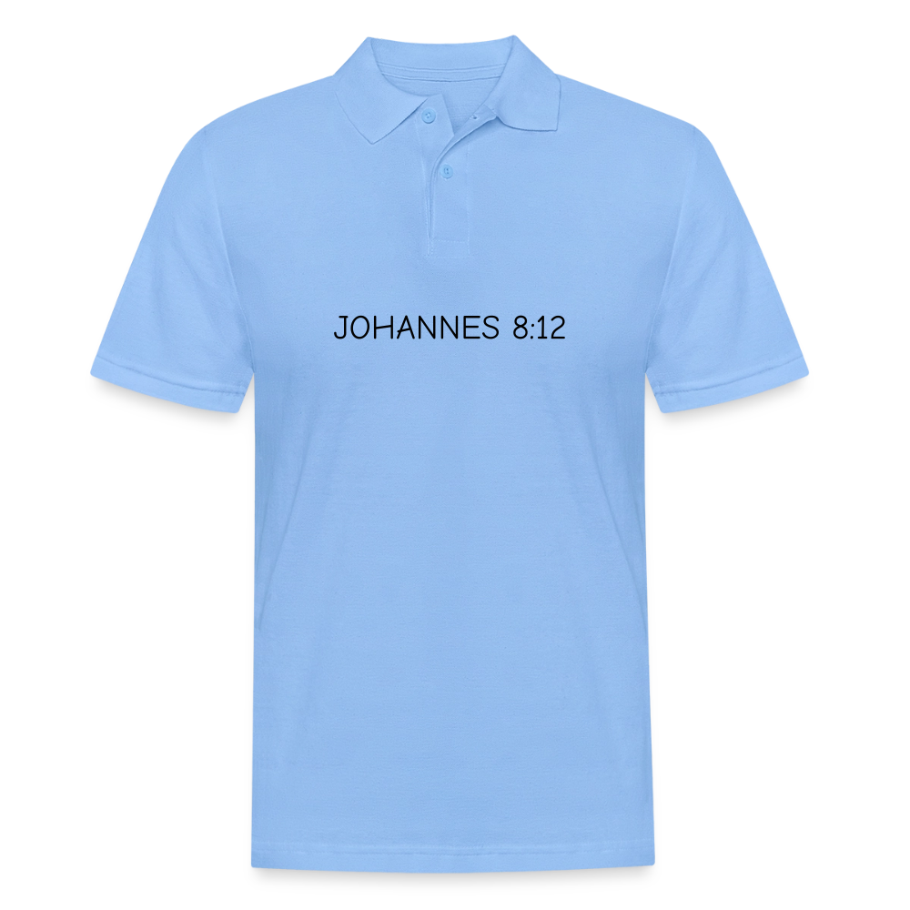 Männer Poloshirt -  Johannes 8:12 - Himmelblau