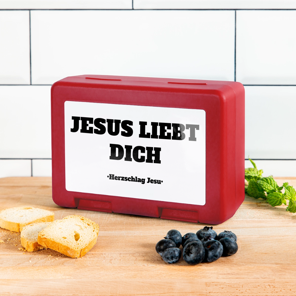 Brotdose - Jesus liebt dich - Rot