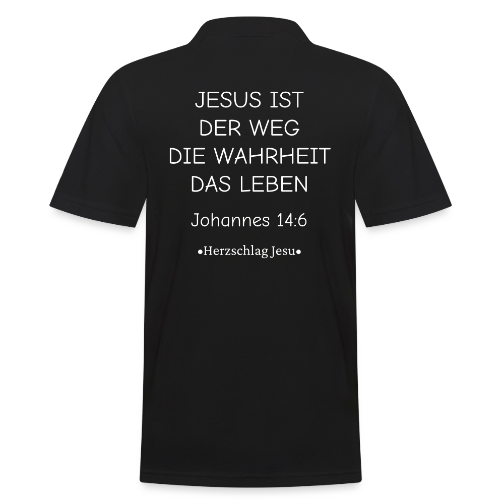 Männer Poloshirt - Johannes 14:6 - Schwarz