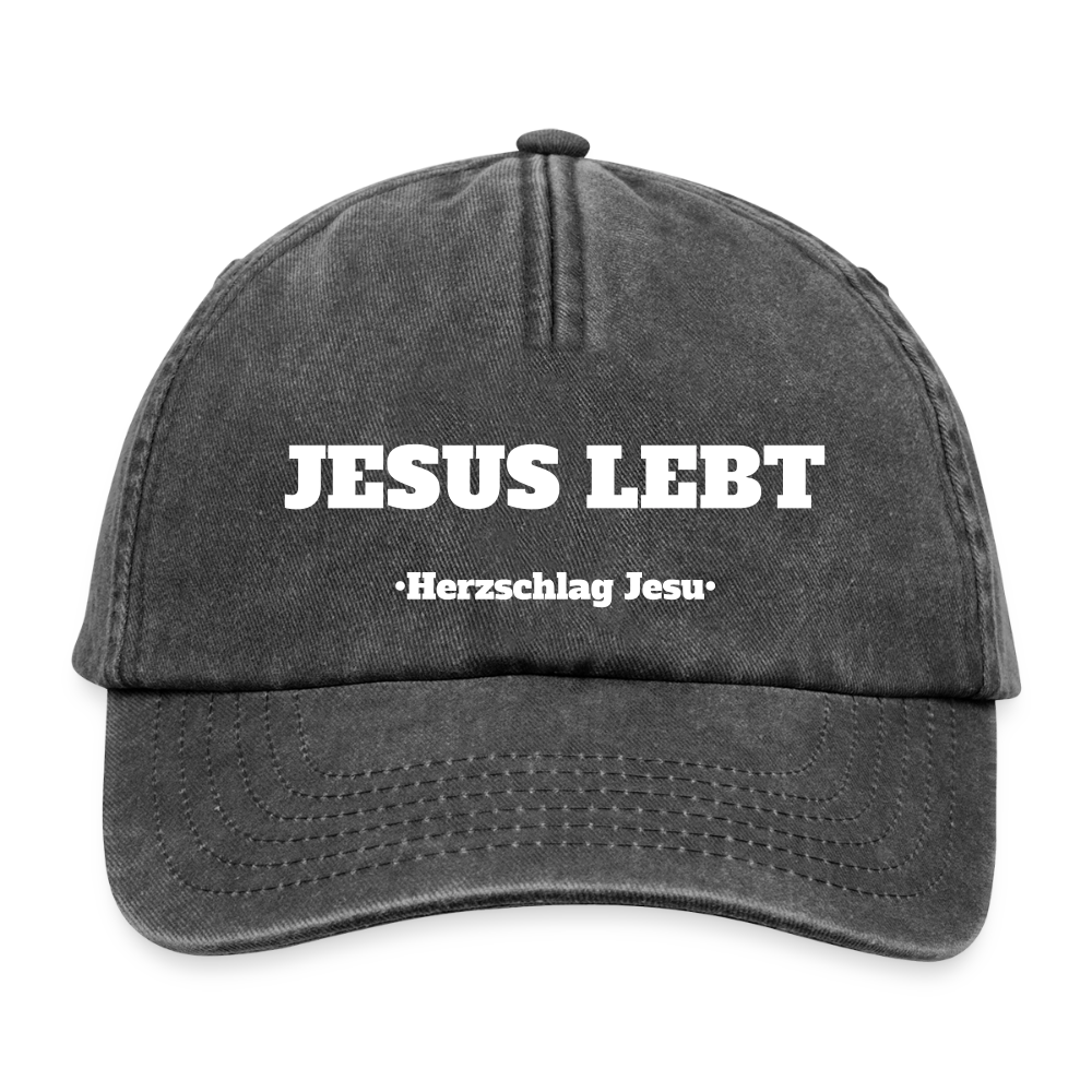 Relaxed Vintage Cap - Jesus Lebt - Vintage Schwarz