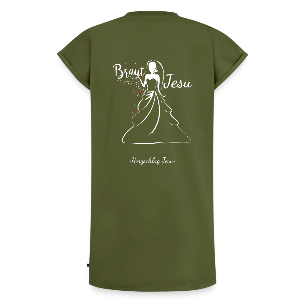 Frauen Premium Organic T-Shirt Kleid - Braut Jesu - Khaki