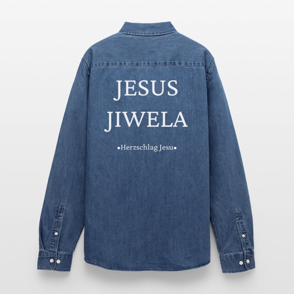 Männer Jeanshemd - Jesus Jiwela  - Romenes - verwaschenes Mittelblau 