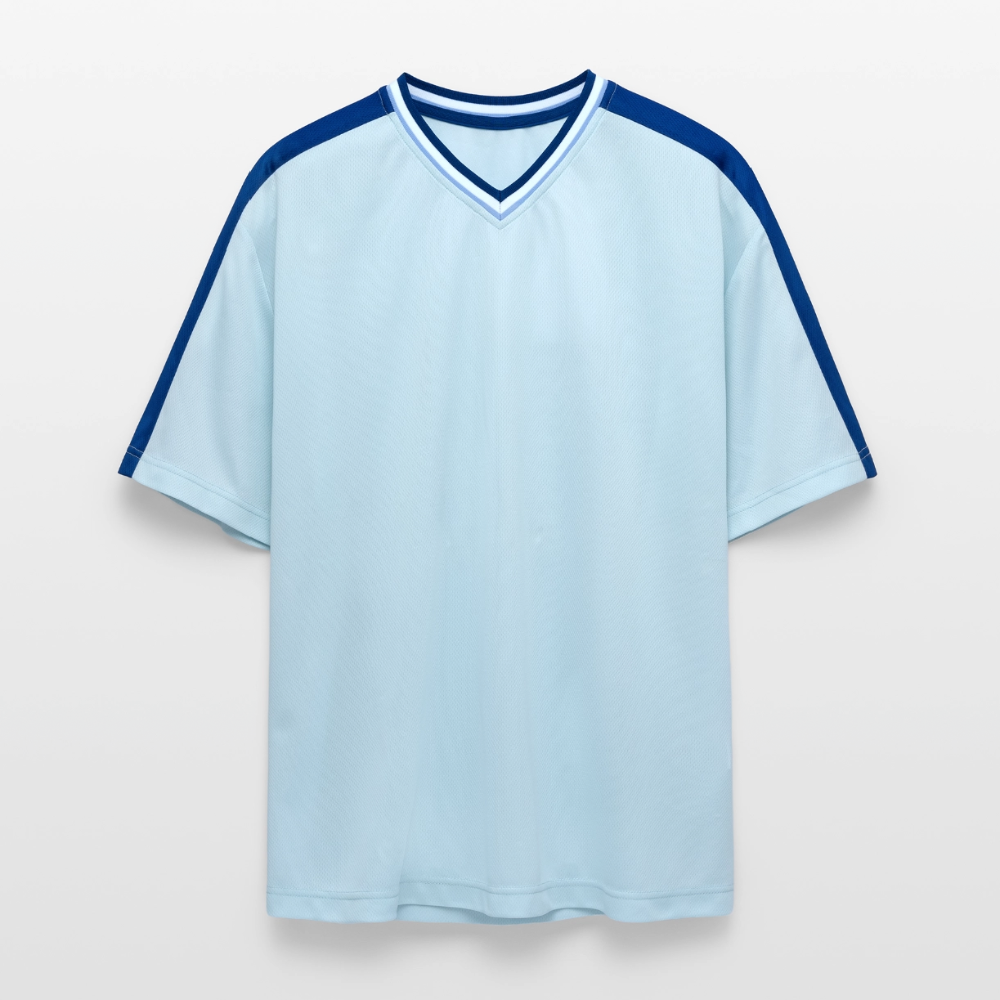 Unisex Football Style T-Shirt - Team Jesus - Hellblau/Dunkelblau