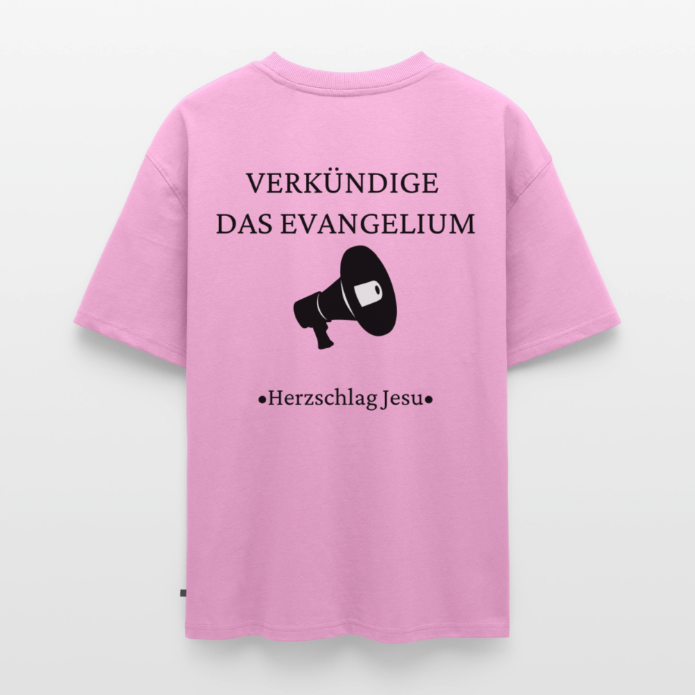 Premium Oversized Bio T-Shirt - Verkündige das Evangelium - Verwaschenes Rosa
