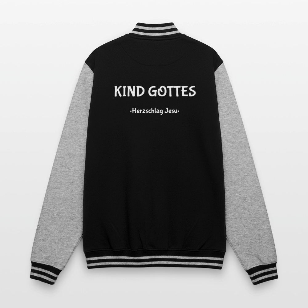 College-Sweatjacke - Kind Gottes - Schwarz/Grau meliert
