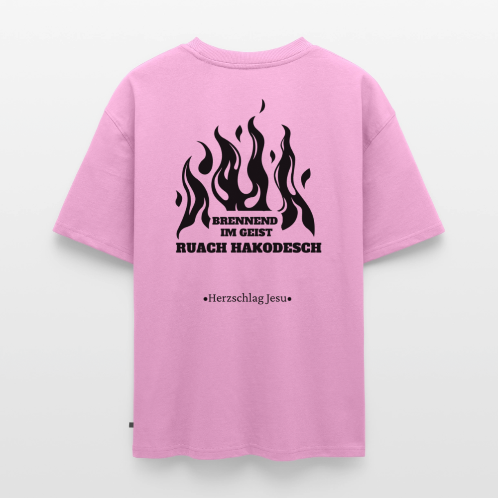 Premium Oversized Bio T-Shirt - Brennend im Geist Ruach Hakodesch - Verwaschenes Rosa