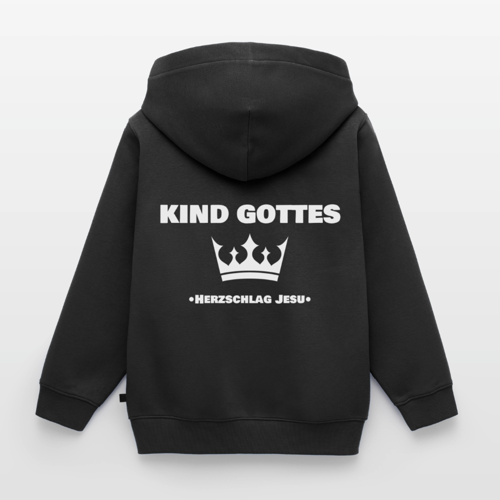 Kinder Premium Kapuzenjacke - Kind Gottes - mit Krone - Schwarz