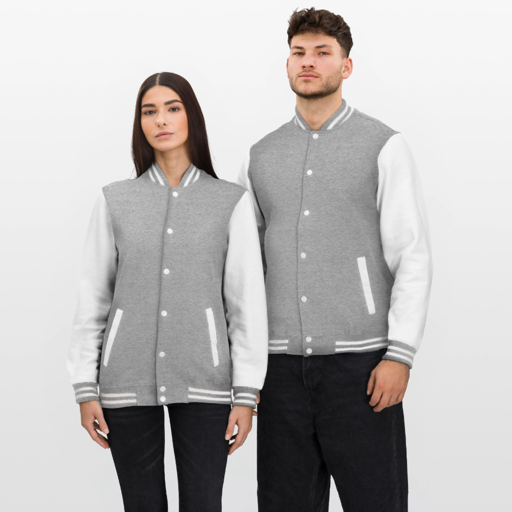 College-Sweatjacke - Johannes 14:6 Jesus ist der weg, die Wahrheit, das leben - Grau meliert/Weiß