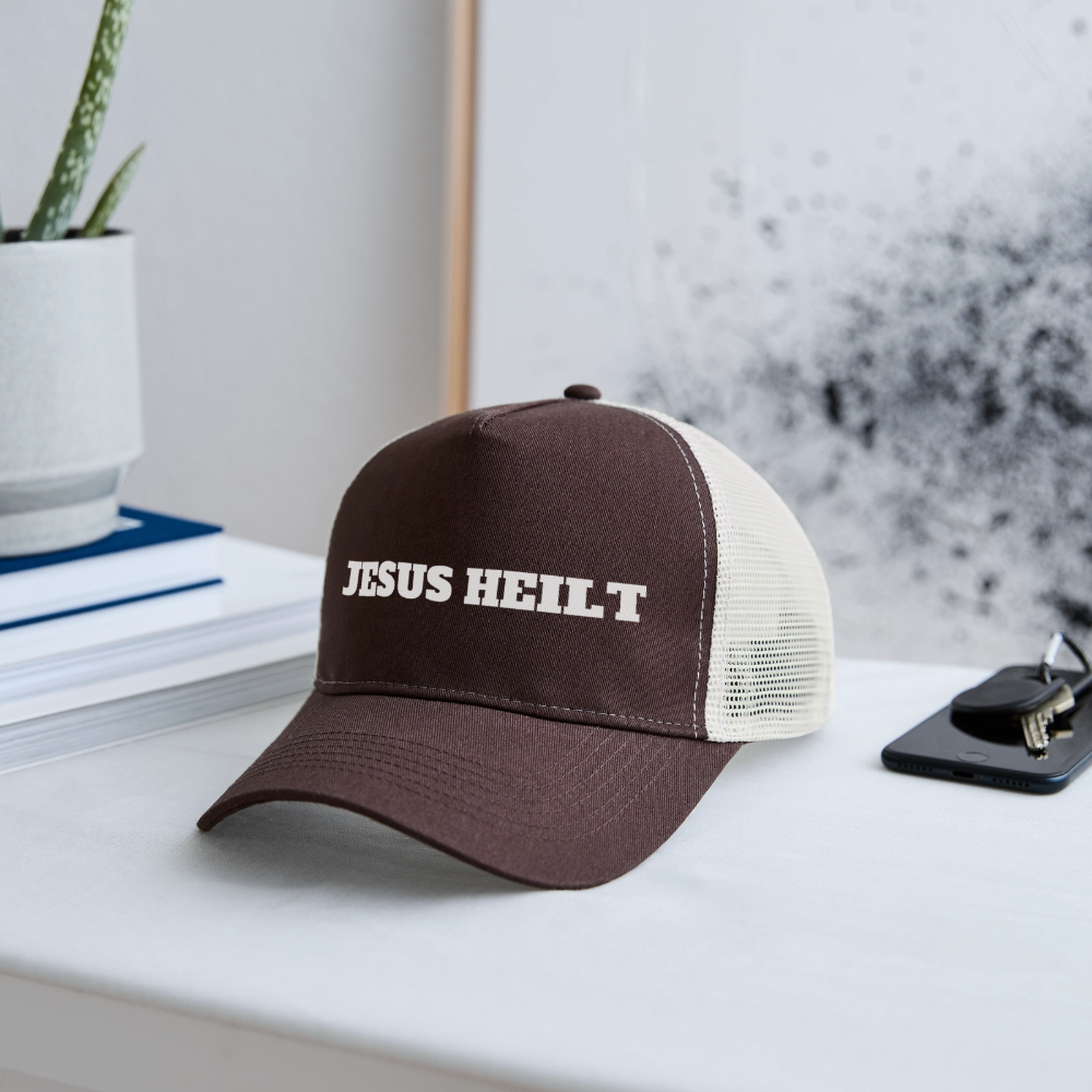 Trucker Cap - Jesus Heilt - Braun/Beige