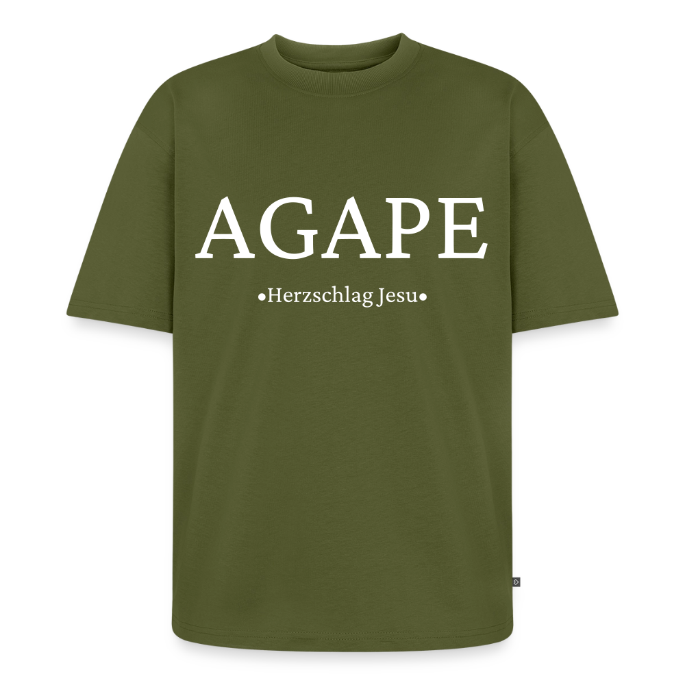 Unisex Premium Oversized Bio T-Shirt - Agape - Khaki