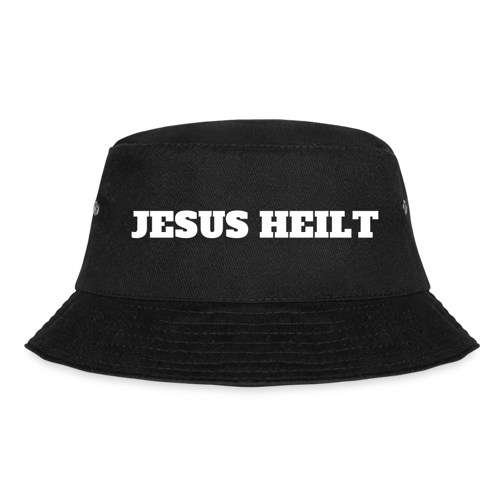 Bucket Hat - Jesus Heilt - Schwarz