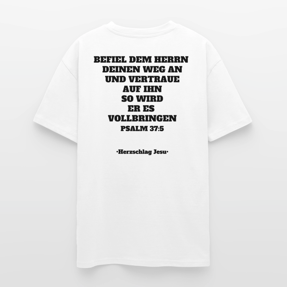Oversized Heavyweight Unisex T-Shirt - Psalm 37:5 - Weiß