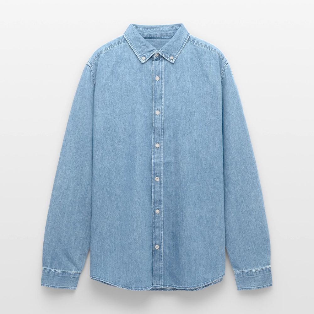 Männer Jeanshemd - Team Jesus - verwaschenes Hellblau