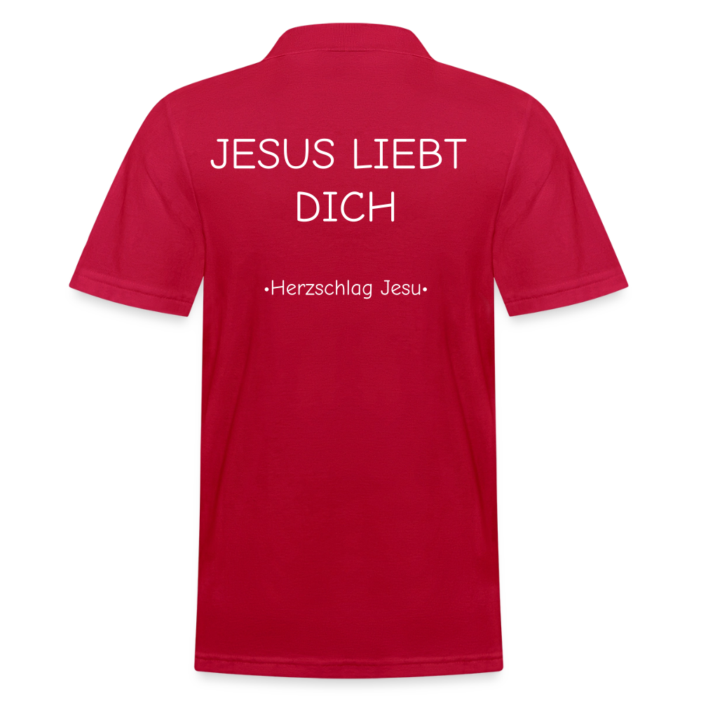 Männer Poloshirt - Jesus liebt dich - cherry red