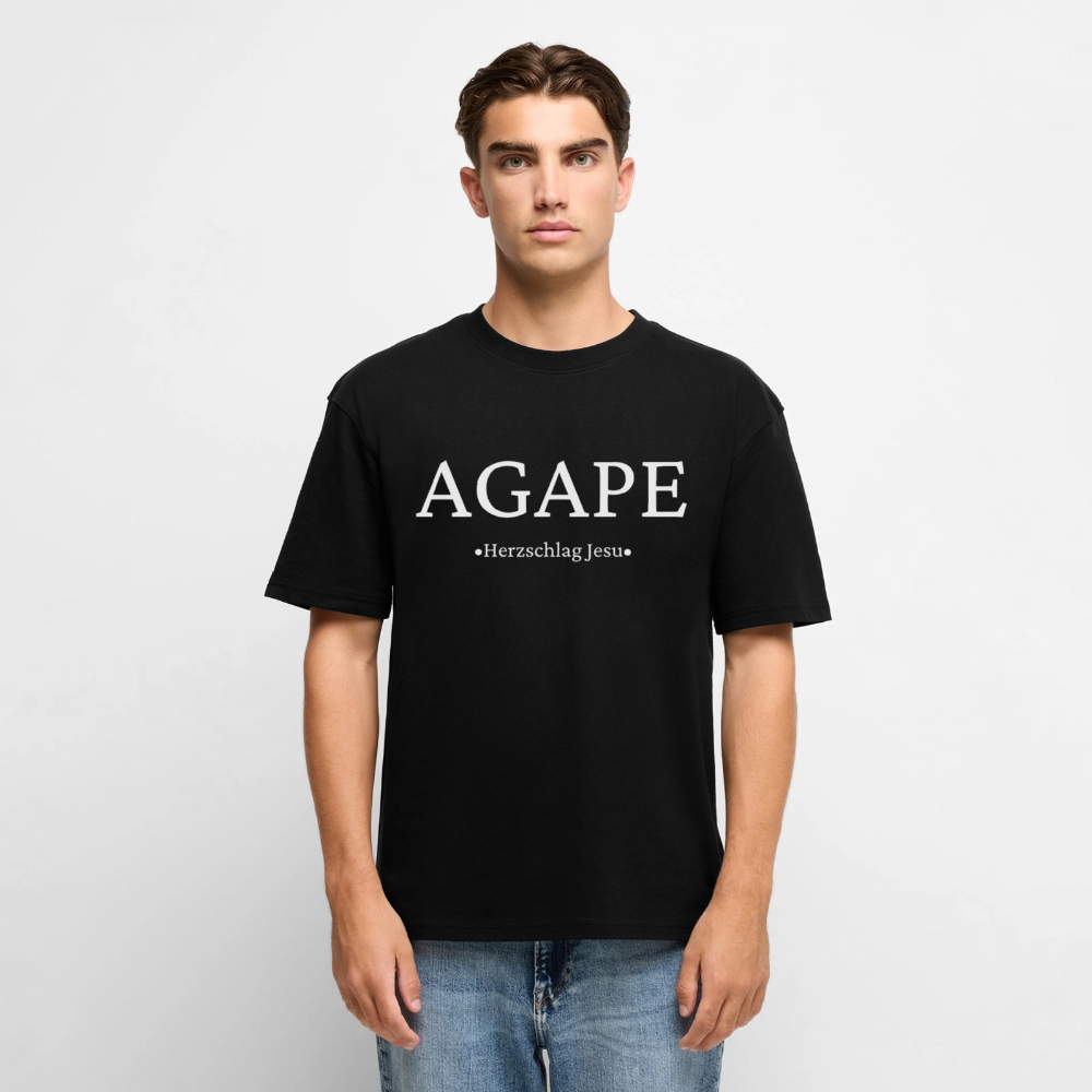 Unisex Premium Oversized Bio T-Shirt - Agape - Schwarz