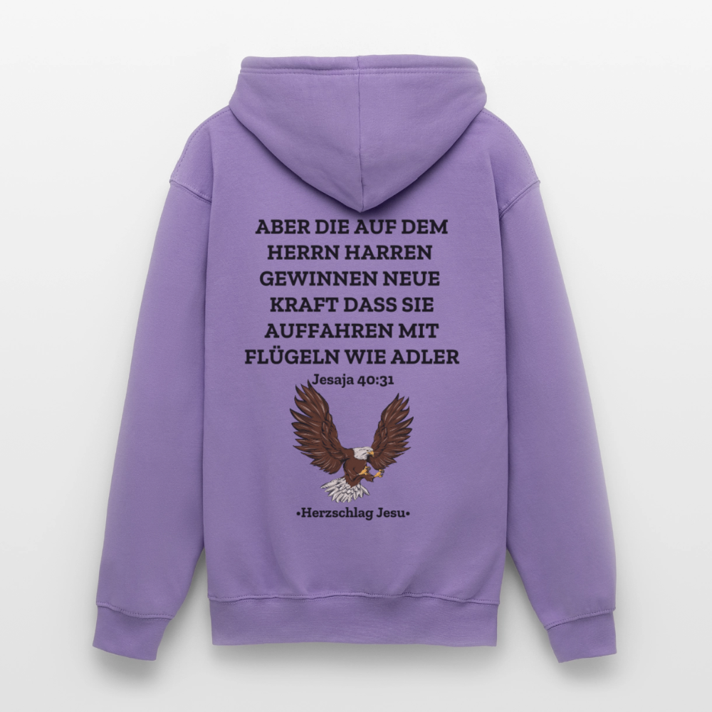 Unisex Hoodie - Jesaja 40:31 - Mit Adler - Lavendel