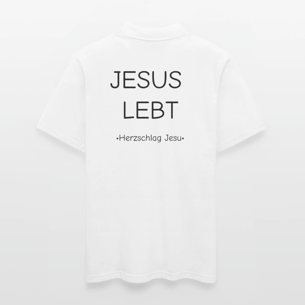 Männer Poloshirt - JESUS LEBT - Weiß