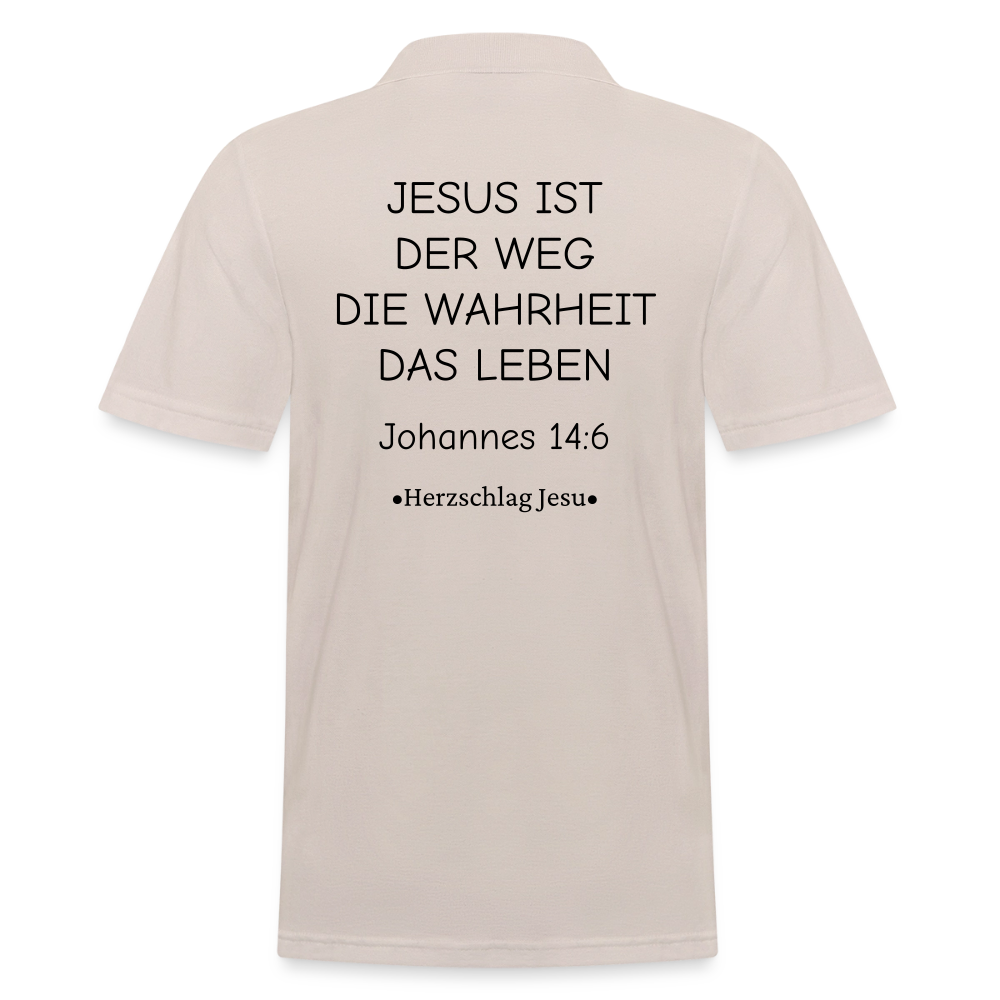 Männer Poloshirt - Johannes 14:6 - Beige