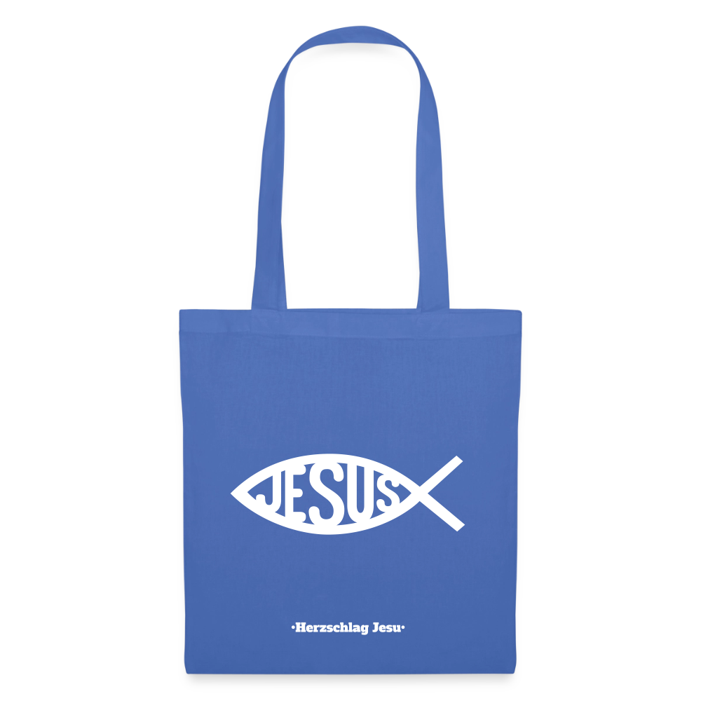 Stoffbeutel - Jesus Fisch Design - Hellblau