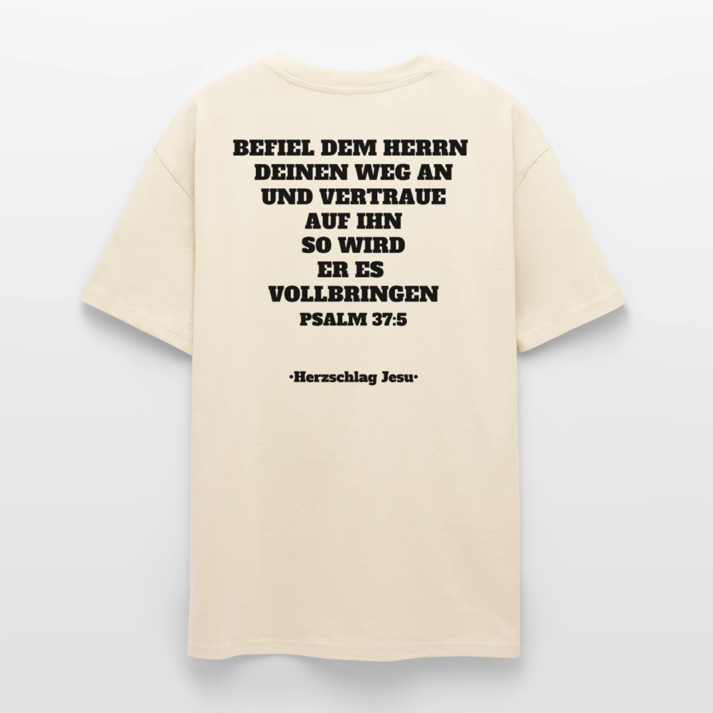 Oversized Heavyweight Unisex T-Shirt - Psalm 37:5 - Creme