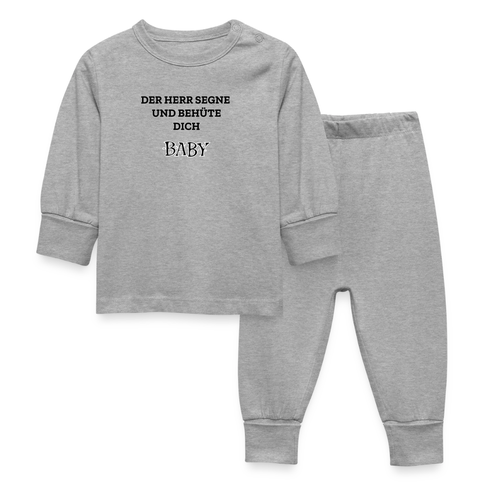 Baby Schlafanzug - Der Herr segne und behüte dich - Grau meliert