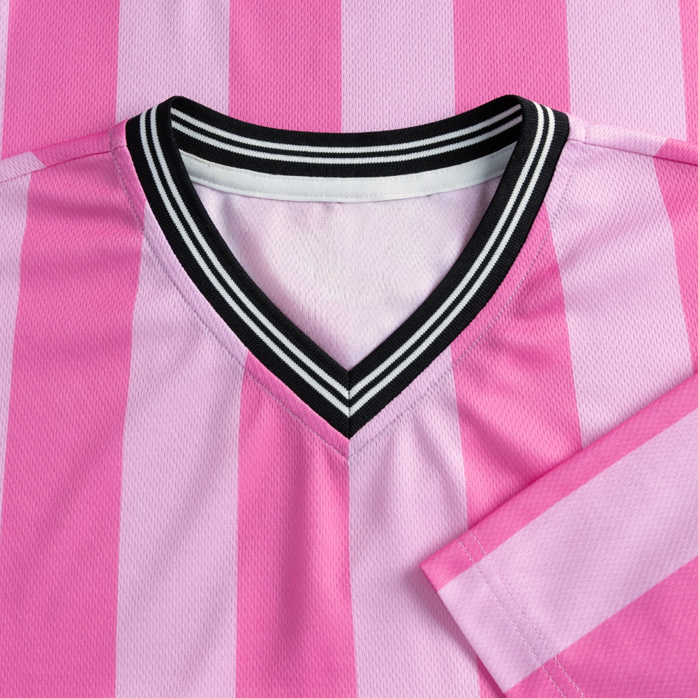 Unisex Football Style T-Shirt - Team Jesus - Rosa/Rosa Streifen