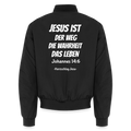 Unisex Bomberjacke - Johannes 14:6 Jesus ist der weg, die Wahrheit, das Leben - Schwarz