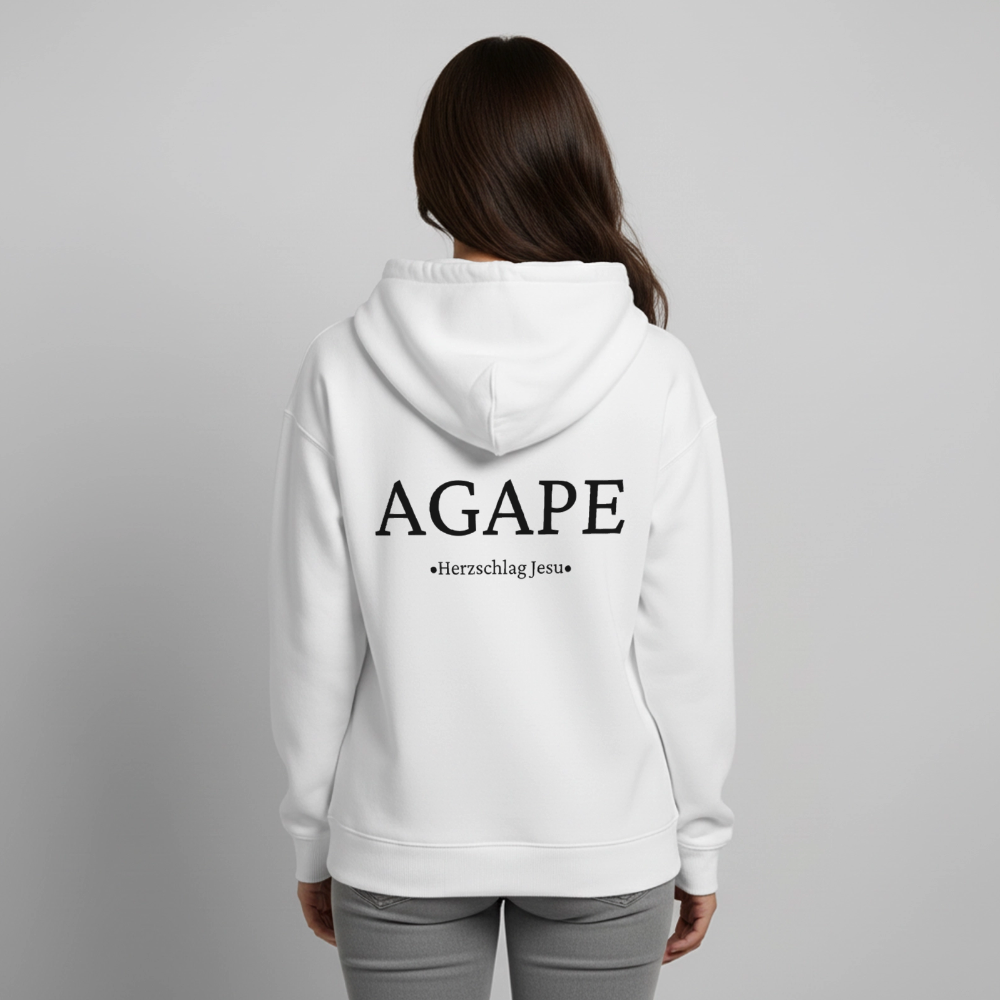 Premium Oversized Hoodie  - Agape - Weiß