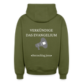 Oversized Heavyweight Kapuzenjacke - Verkündige das Evangelium - Khaki