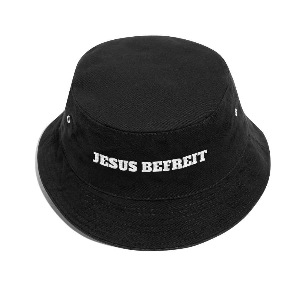 Bucket Hat - Jesus Befreit - Schwarz