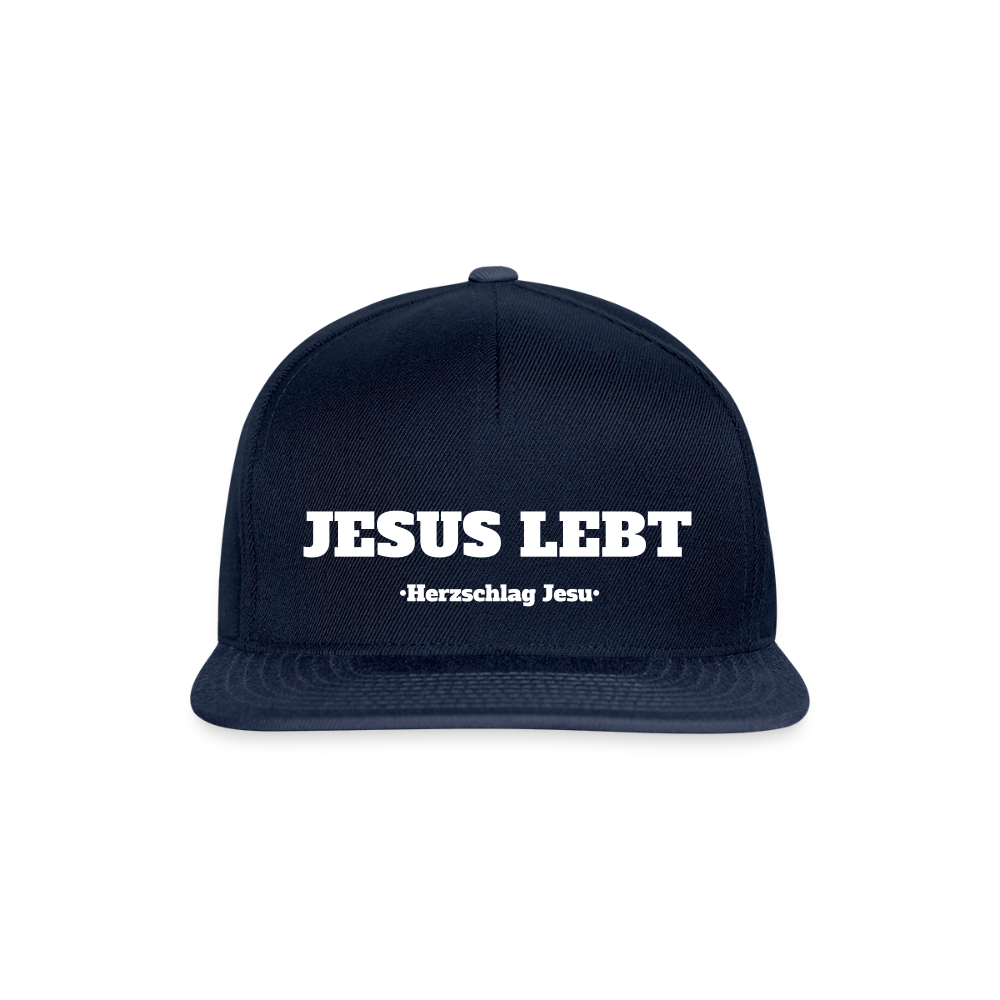 Snapback Cap - Jesus Lebt - Navy/Navy