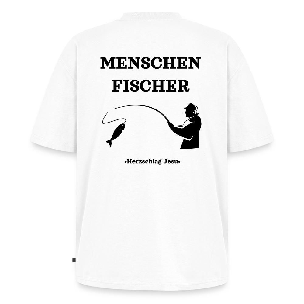 Premium Oversized Bio T-Shirt - Menschen Fischer - Weiß