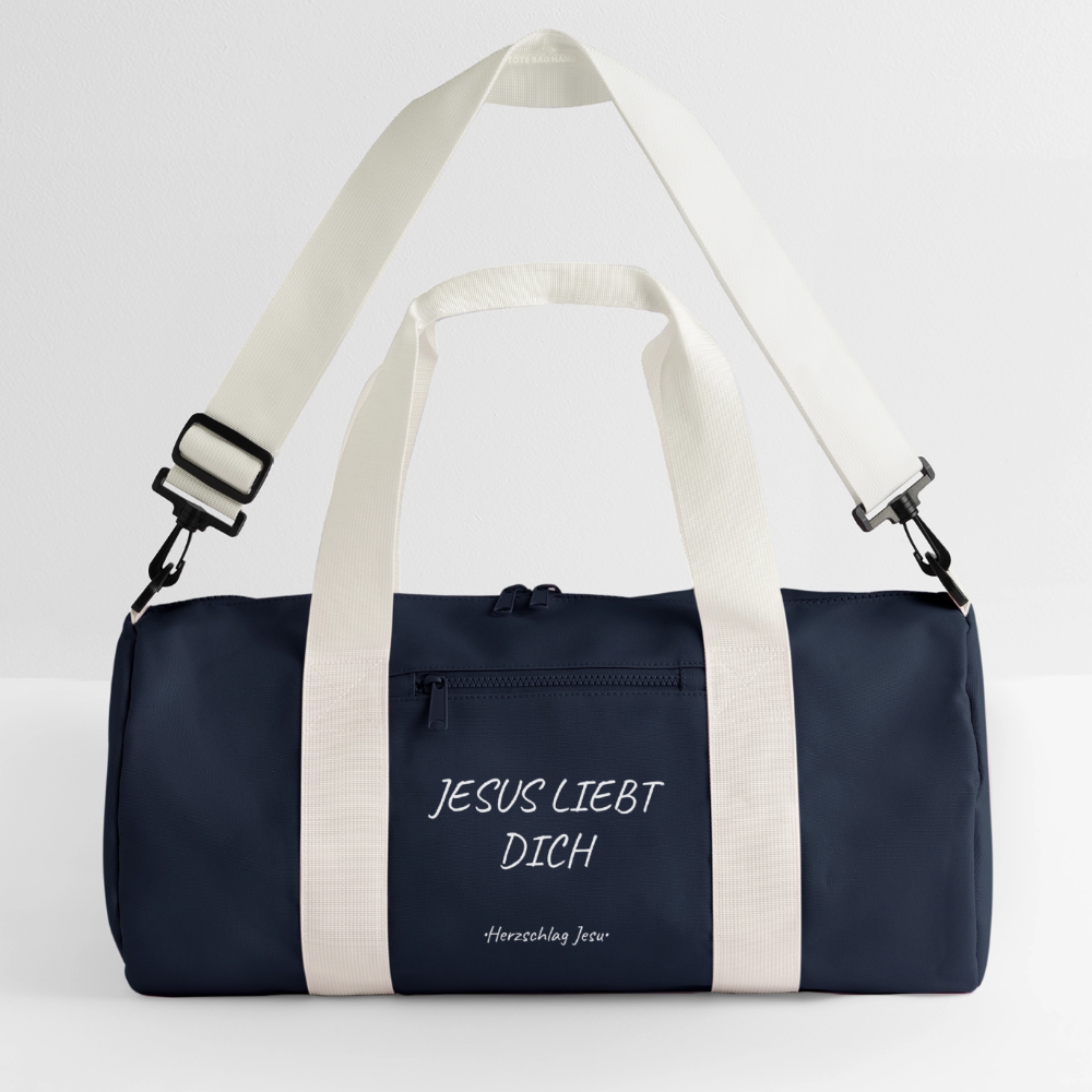 Reisetasche - Jesus liebt dich - Marineblau/Offwhite