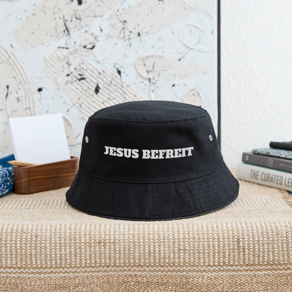 Bucket Hat - Jesus Befreit - Schwarz