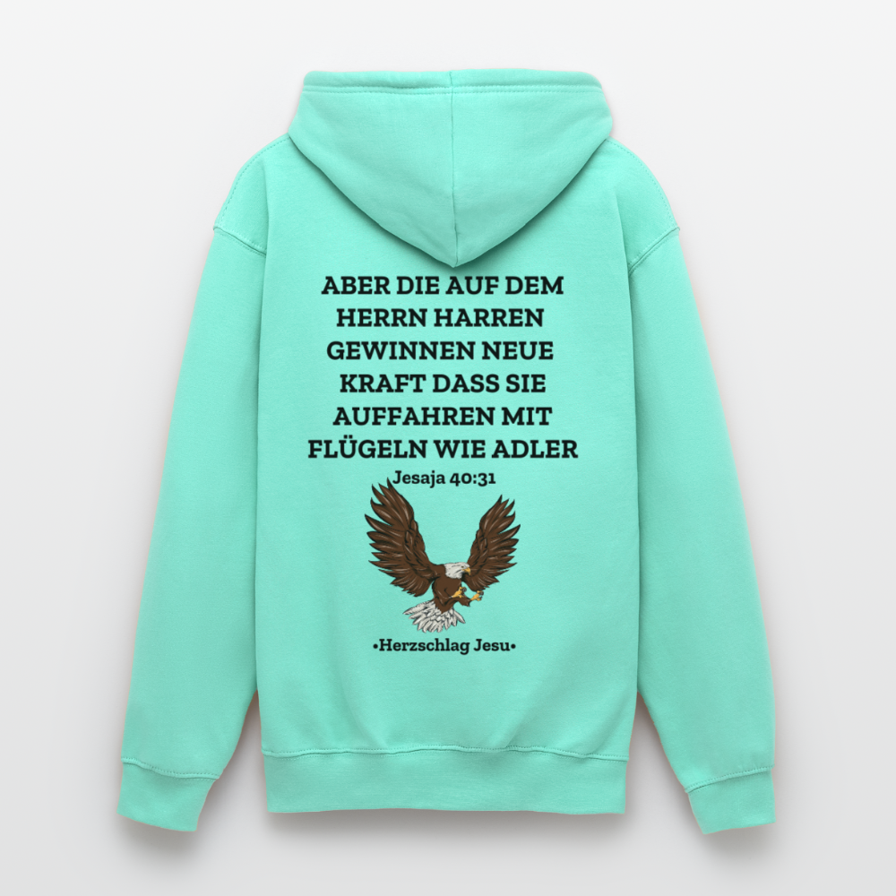 Unisex Hoodie - Jesaja 40:31 - Mit Adler - Mint