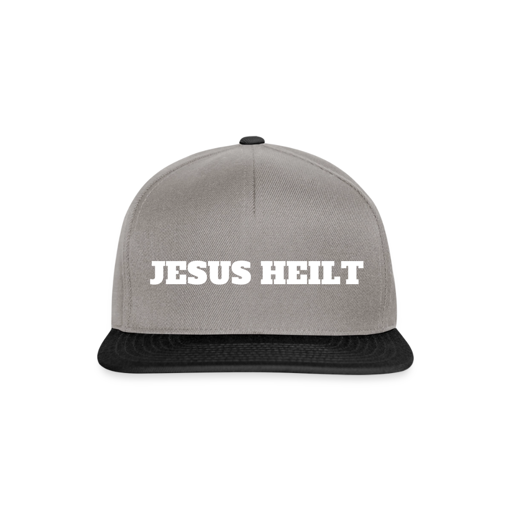 Snapback Cap - Jesus Heilt - Graphit/Schwarz