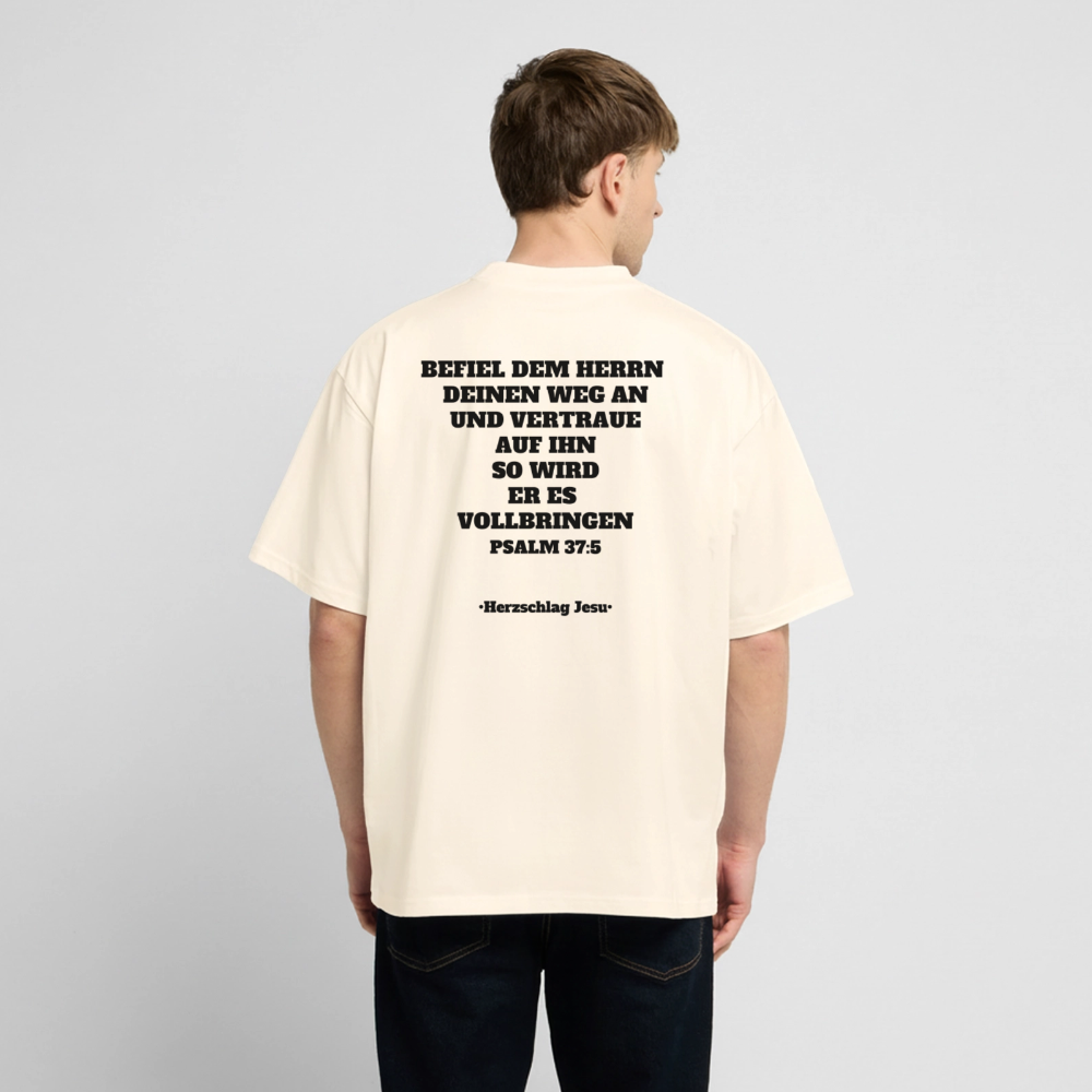 Oversized Heavyweight Unisex T-Shirt - Psalm 37:5 - Creme