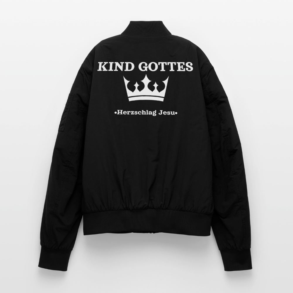 Unisex Bomberjacke - Kind Gottes -  mit Krone - Schwarz