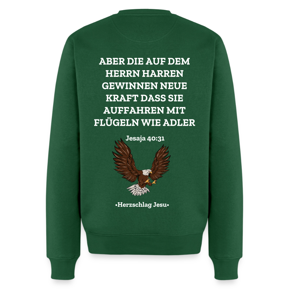 Männer Premium Pullover - Jesaja 40:31 mit Adler - Flaschengrün